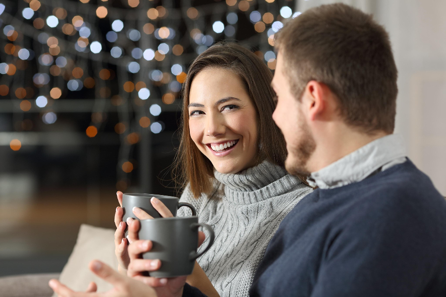December Newsletter Image of Couple Enjoying Coffee Together