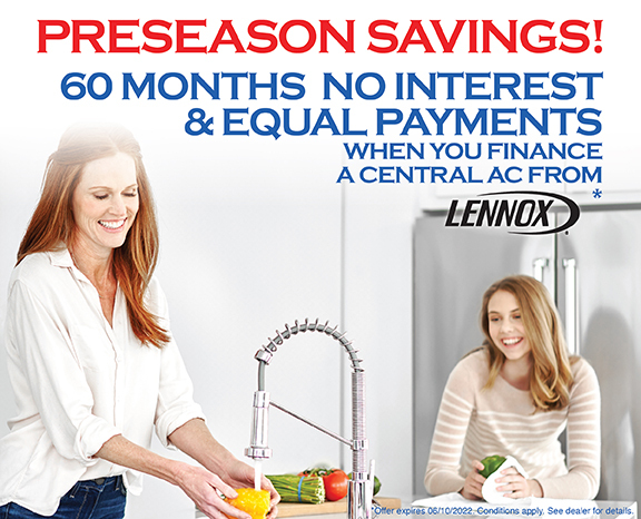 60 Months No Interest & Equal Payments - Lennox